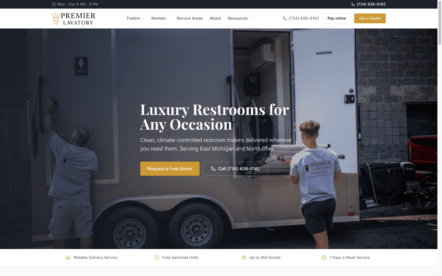 Premier Lavatory website